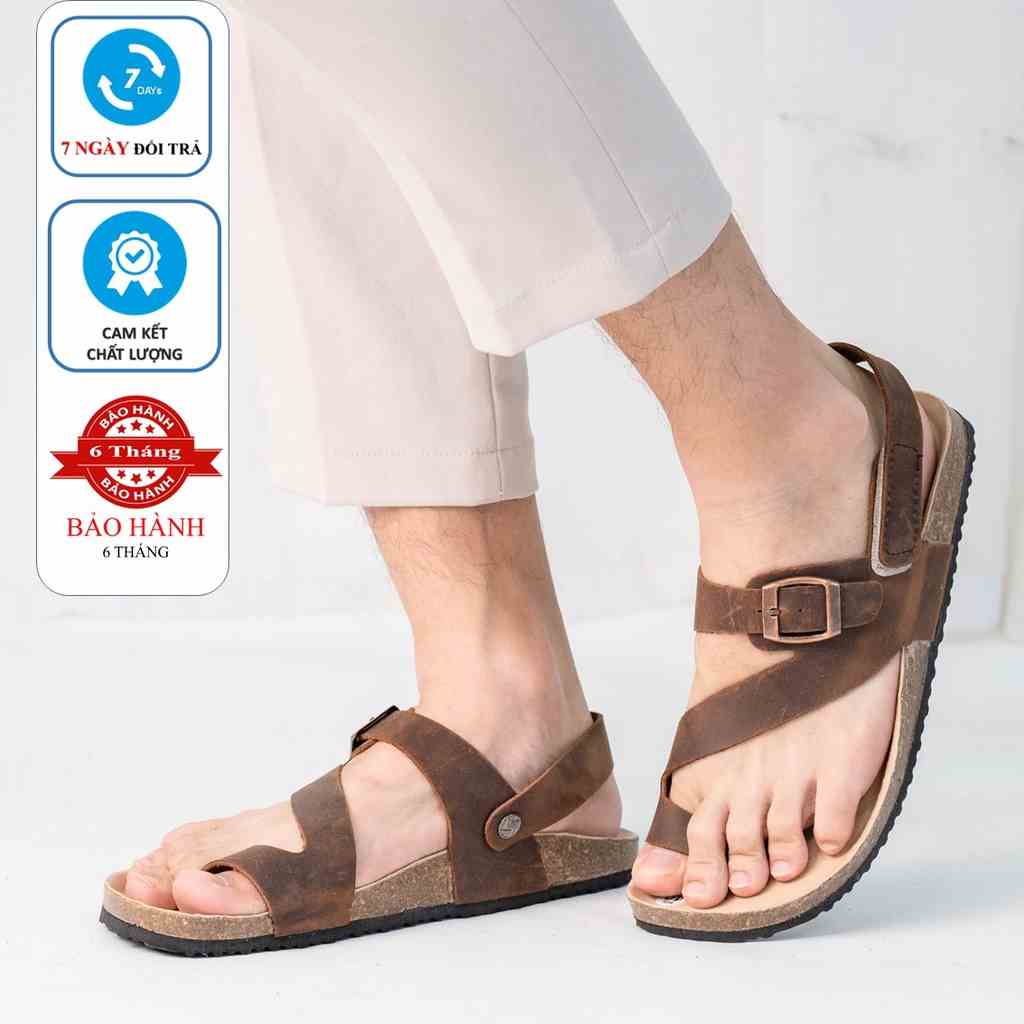 DK20 - Dép Birken Đế Trấu BIOLINE Official Quai Xỏ Ngón Unisex Nam nữ Da Bò Thật