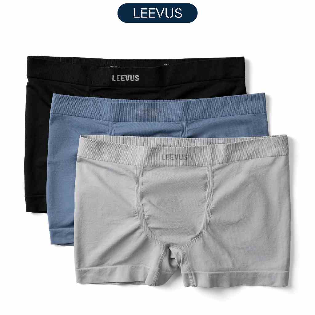 Combo 3 quần lót nam boxer & trunks, chất liệu Bamboo thoáng mát, kháng khuẩn BOXER LEEVUS