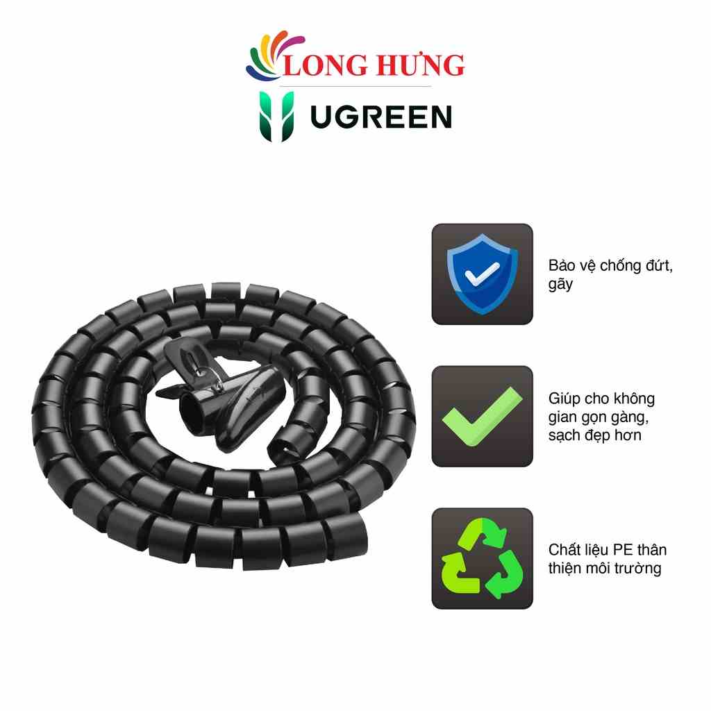 Dây ống xoắn bảo vệ dây cáp Ugreen Cable Zipper LP121 - Hàng chính hãng