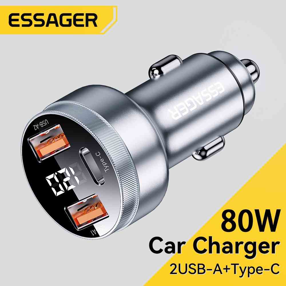 Cốc sạc nhanh ESSAGER 80W cổng USB Type C PD thích hợp cho Iphone 14 13 Samsung