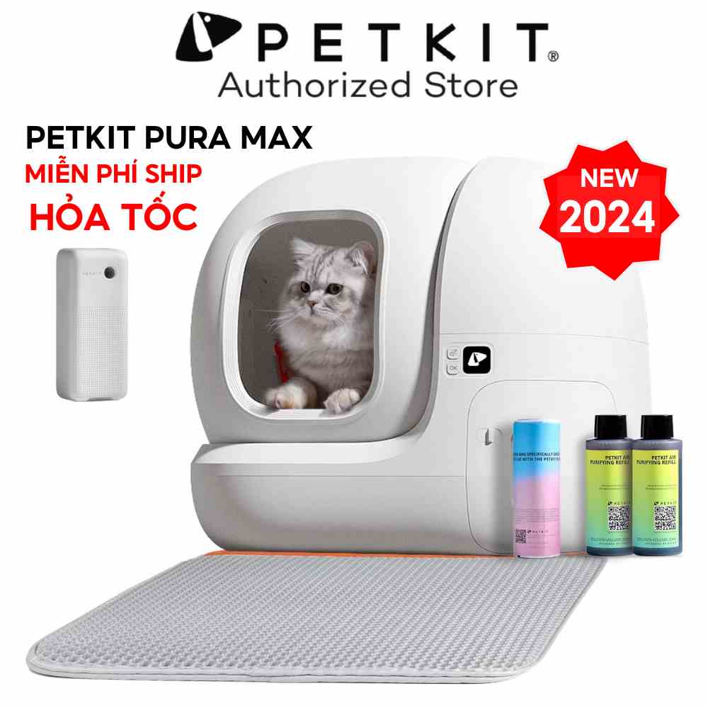 Nhà Vệ Sinh Cho Mèo Tự Động, Máy Dọn Phân Mèo Petkit Pura Max 2024