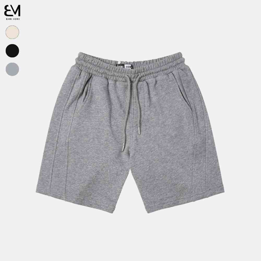 Quần short nam cao cấp BAMI HOME vải nỉ họa tiết kẽ dọc phong cách unisex dễ phối đồ QN15