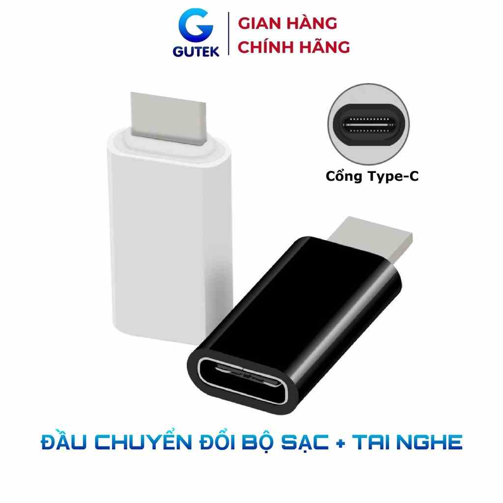 Đầu chuyển đổi cho sạc tai nghe jack Type-C sang cổng IP - Gutek