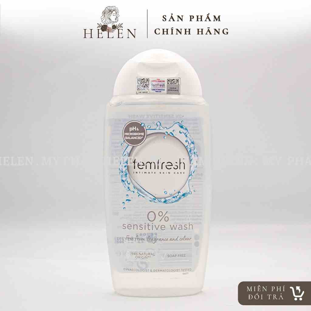 Dung Dịch Vệ Sinh Phụ Nữ Cao Cấp Cho Da Nhạy Cảm Femfresh 0% Sensitive Intimate Wash 250ml