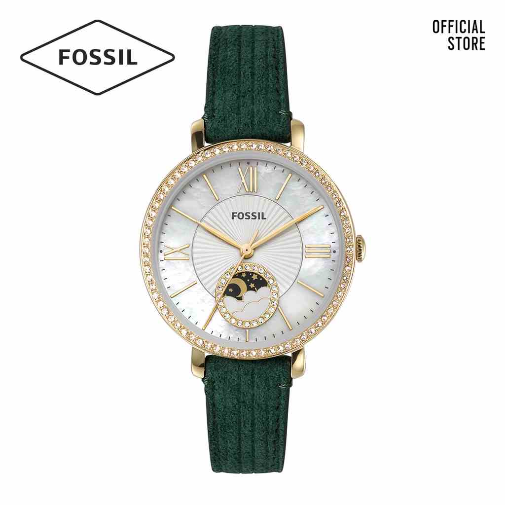 [Mã BMLTA35 giảm đến 35K đơn 99K] Đồng hồ nữ Fossil JACQUELINE ES5244 dây da - màu xanh