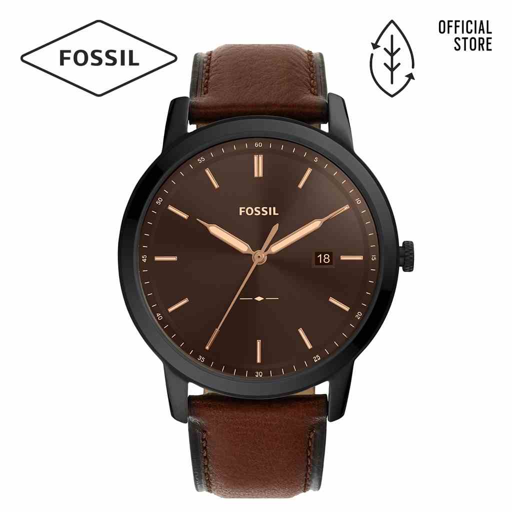 [Mã BMLTA35 giảm đến 35K đơn 99K] Đồng hồ nam Fossil THE MINIMALIST SOLAR FS5841 dây da - màu đen