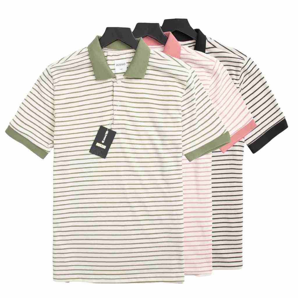 Áo Polo nam COLOR STRIPED vải Cotton Single sọc trẻ trung, năng động, chuẩn form - HUSSIO