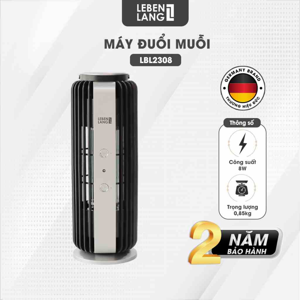 Đèn bắt muỗi Lebenlang LBL2308 thông minh 2 tần số, 8W an toàn cho cả gia đình, bảo hành 2 năm - hàng chính hãng