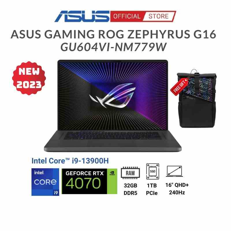 Laptop Asus ROG Zephyrus M16 GU604VI-NM779W (Intel® Core™ i9-13900H & RTX 4070 8GB)