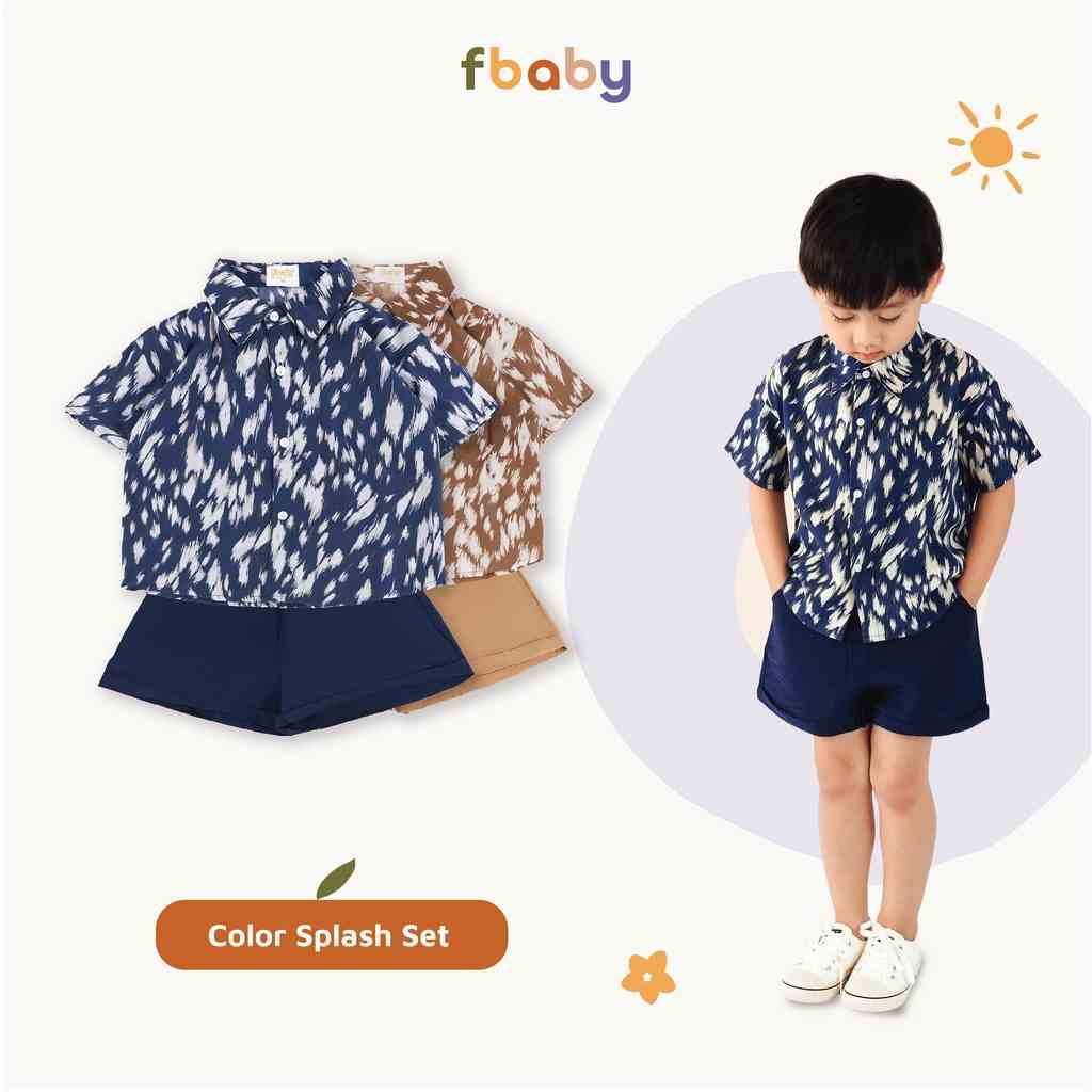 Bộ sơ mi hè loang màu Fbaby - FB015