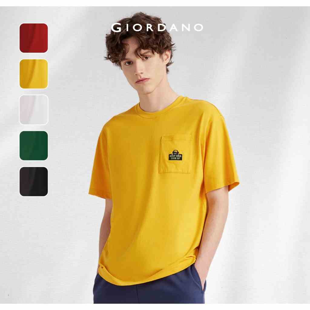 Áo Thun Nam Cổ Tròn Có Túi Tay Ngắn Pocket Tee Giordano 01023263