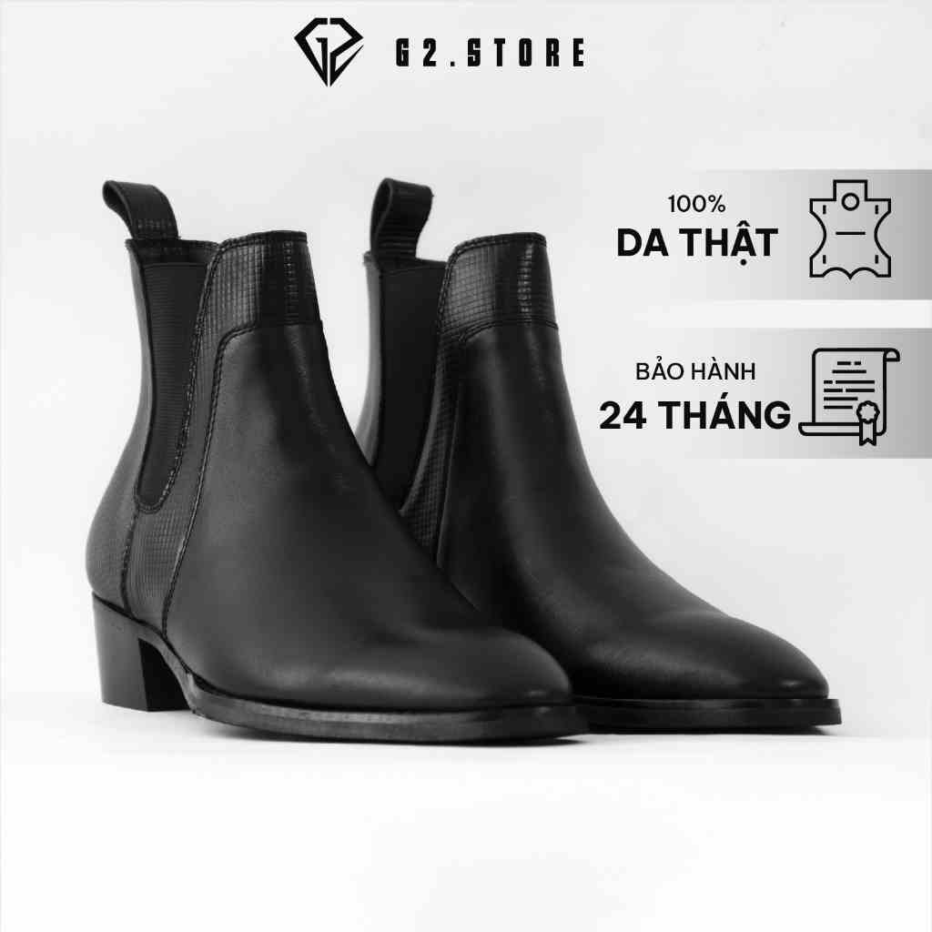 Giày da nam G2 chelsea boot đế cao 5cm kiểu giày tây trẻ trung bằng da nappa cao cấp sang trọng bào hành 24 tháng