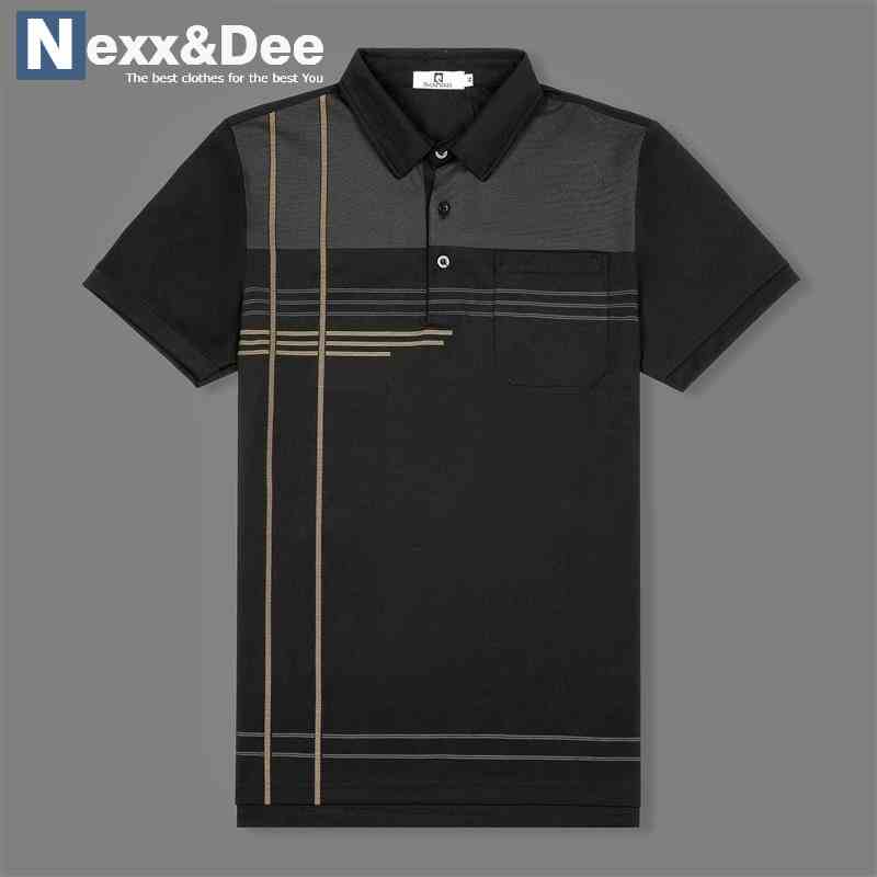 Áo thun POLO nam sọc ngang có cổ bẻ vải cá sấu lạnh trung niên lịch lãm big size 3XL Nexx&Dee CS28