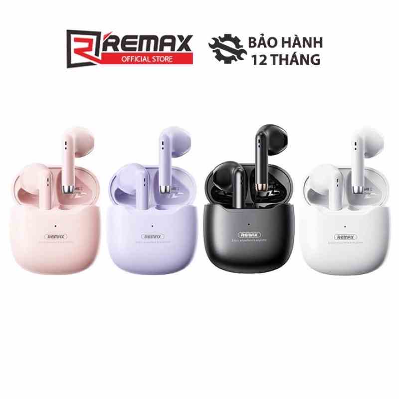 Tai nghe Bluetooth không dây REMAX TWS-19. Có mic thoại, cảm ứng trên tai, đổi tên thiết bị.Pin nghe nhạc 4 tiếng