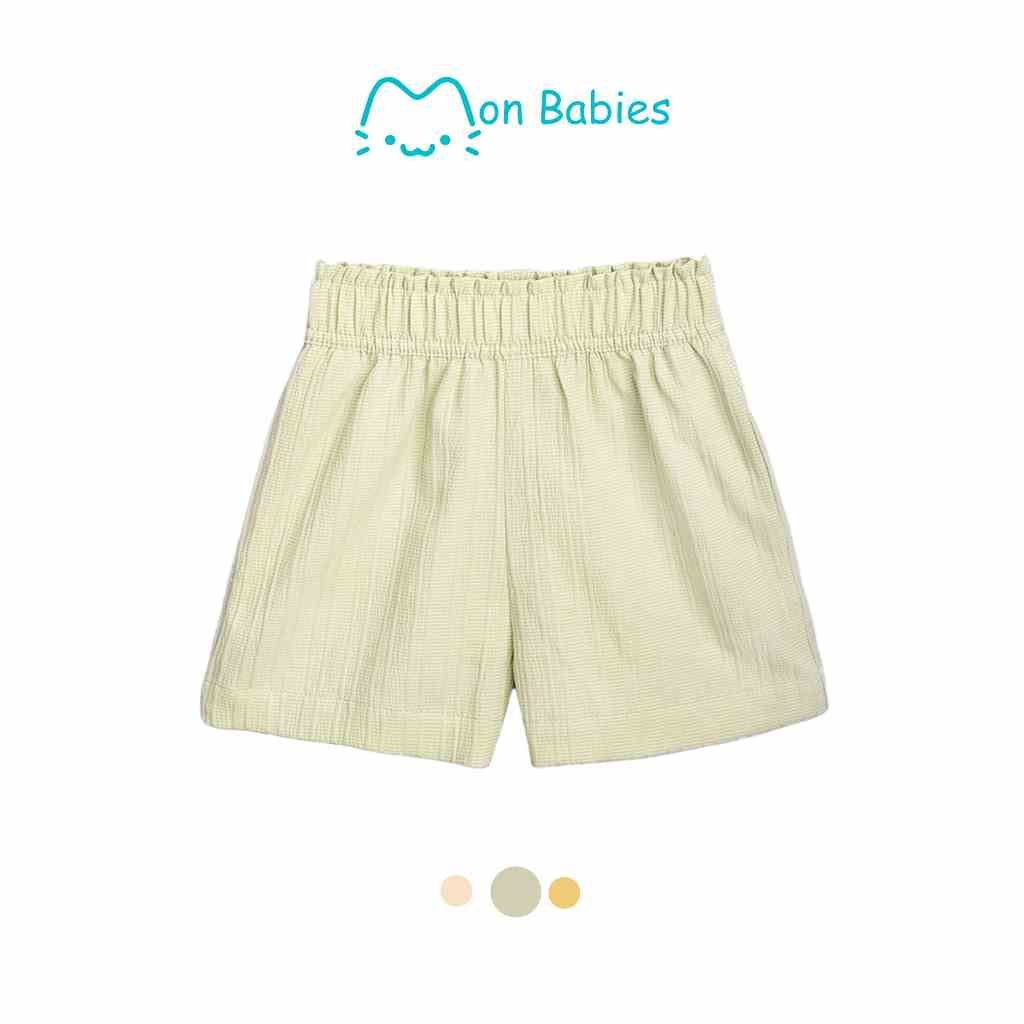 Quần short cho bé gái chất liệu cotton thoáng mát, nhiều màu sắc lựa chọn phù hợp mùa hè Mon QSG23S04