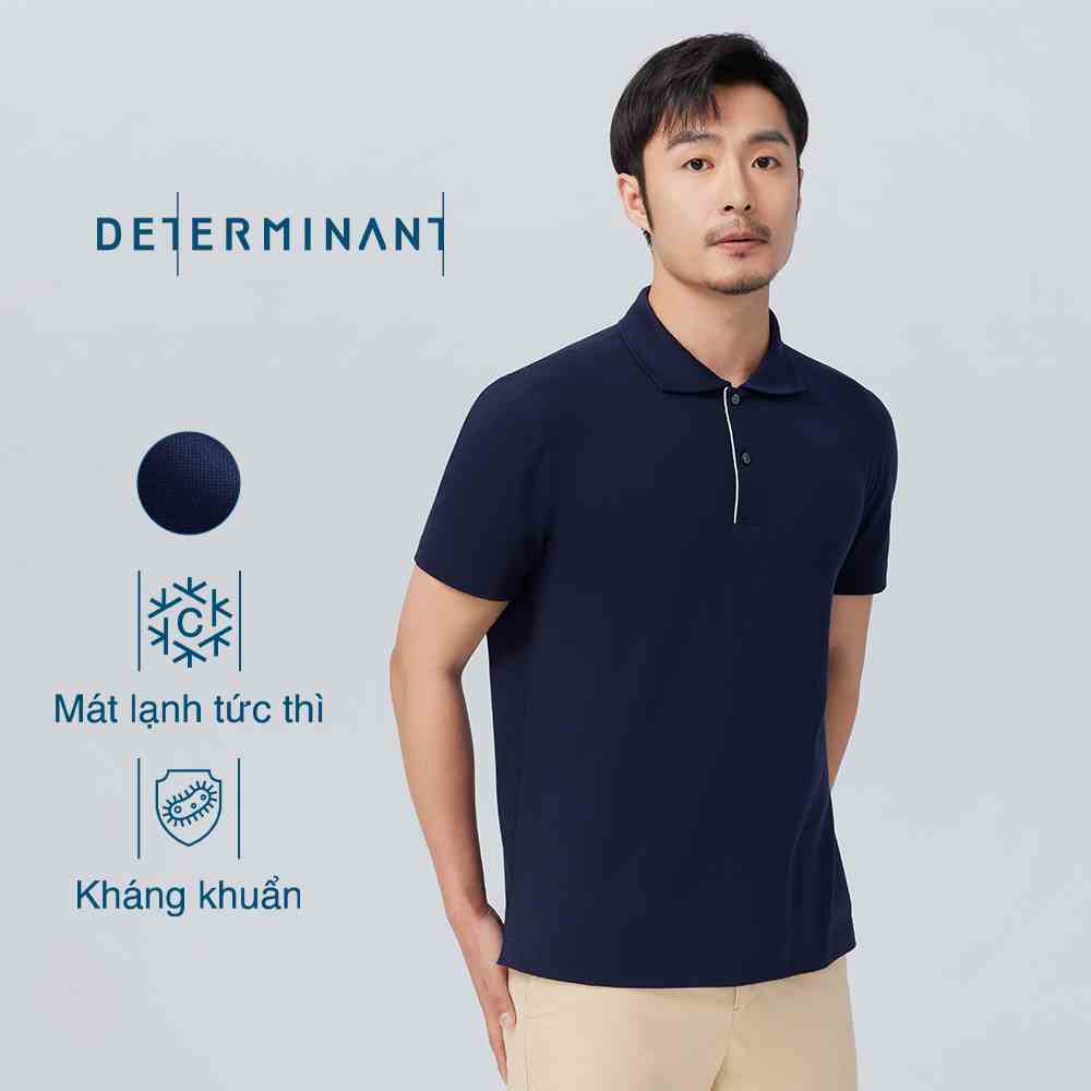 Áo thun polo nam cao cấp DETERMINANT tay ngắn - mát lạnh tức thì - màu Xanh đậm - P06