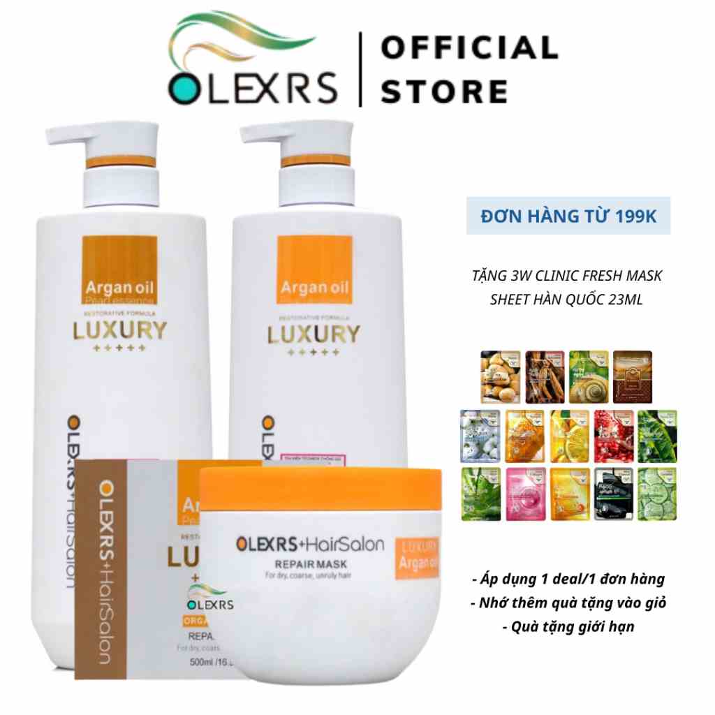 Dầu Gội Xả Phục Hồi, Chống Rụng Tóc Olexrs Hair Salon Luxury 500ml/960ml