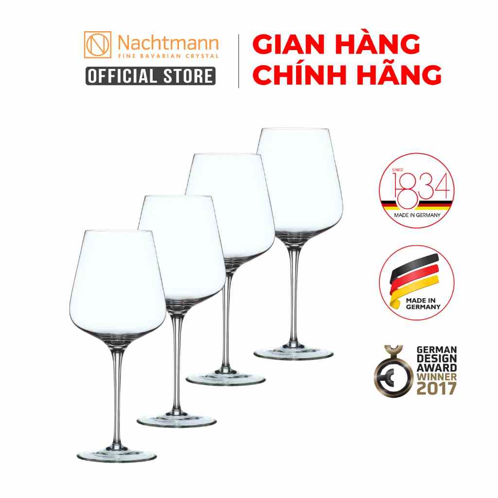 Bộ 4 ly vang đỏ Nachtmann ViNova-Hàng chính hãng