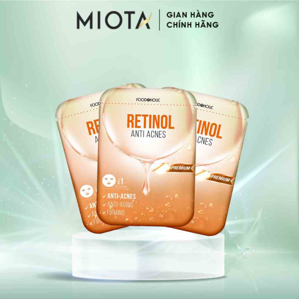 Combo 6 Miếng mặt nạ giảm mụn, tái tạo da Foodaholic Retinol Anti Acnes Mask 23ml