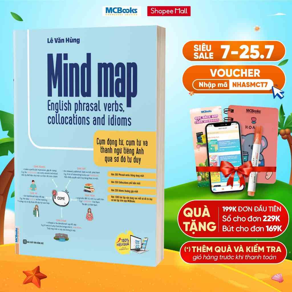 Sách - Mind Map English phrasal verbs, collocations and idioms - Cụm động từ, cụm từ và thành ngữ tiếng Anh qua sơ đồ