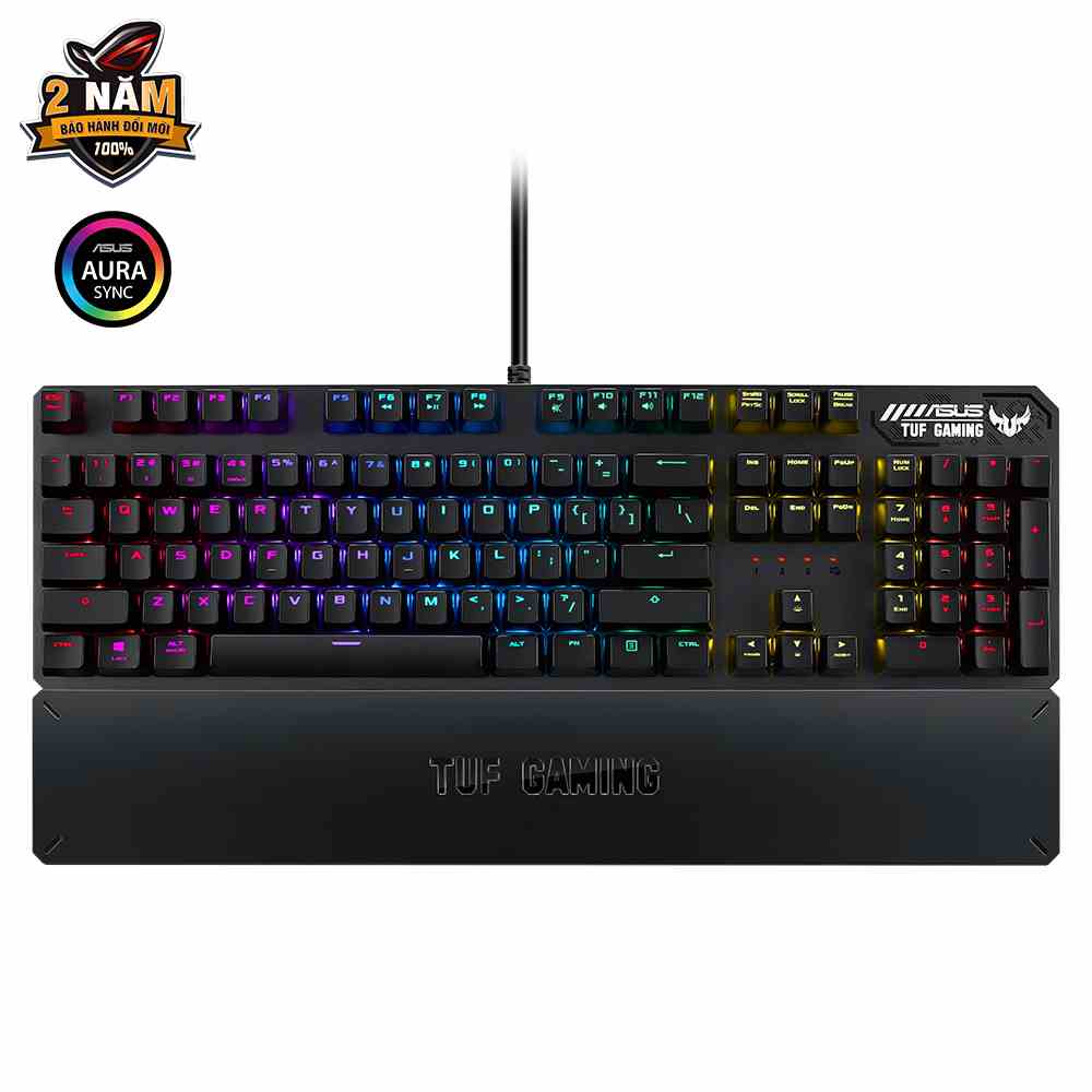 Bàn phím cơ gaming TUF GAMING K3, an-ti ghosting 100%, N-key rollover, Aura Sync