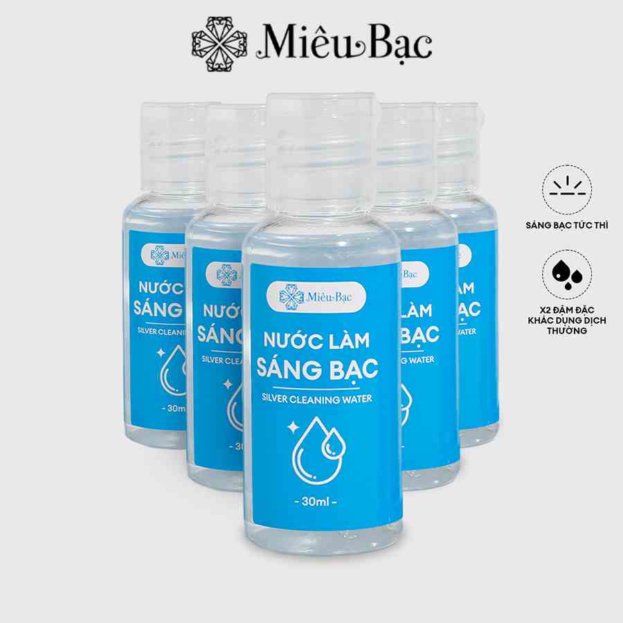 Nước Rửa Bạc Trang Sức Miêu Bạc dung dịch làm sáng bóng bạc như mới cao cấp x2 đậm đặc 30ml MR02