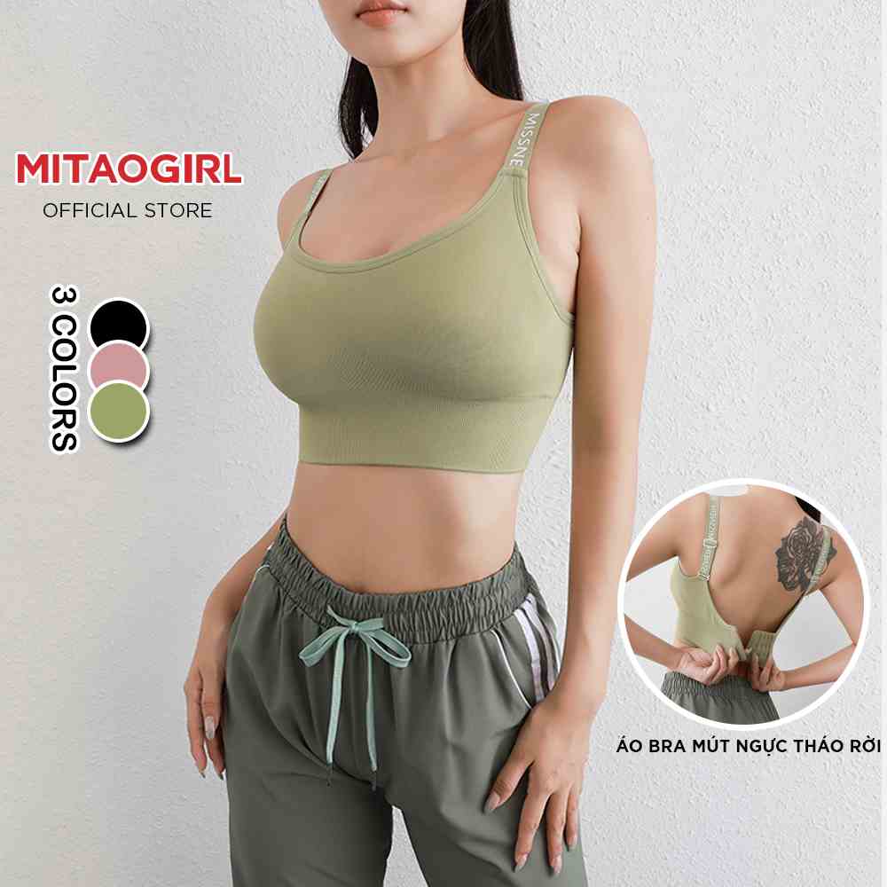 Áo bra tập gym yoga nữ MITAOGIRL kiểu hai dây có móc cài sau nâng đỡ cố định ngực tốt chất dệt kim cao cấp co giãn