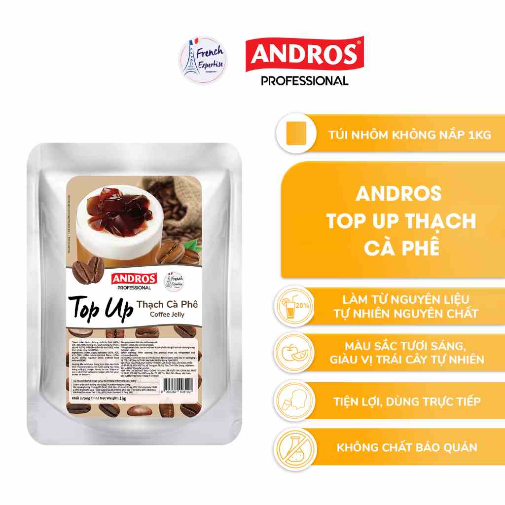 Thạch Cà Phê - Không Chất Bảo Quản - ANDROS TOP UP - 1KG