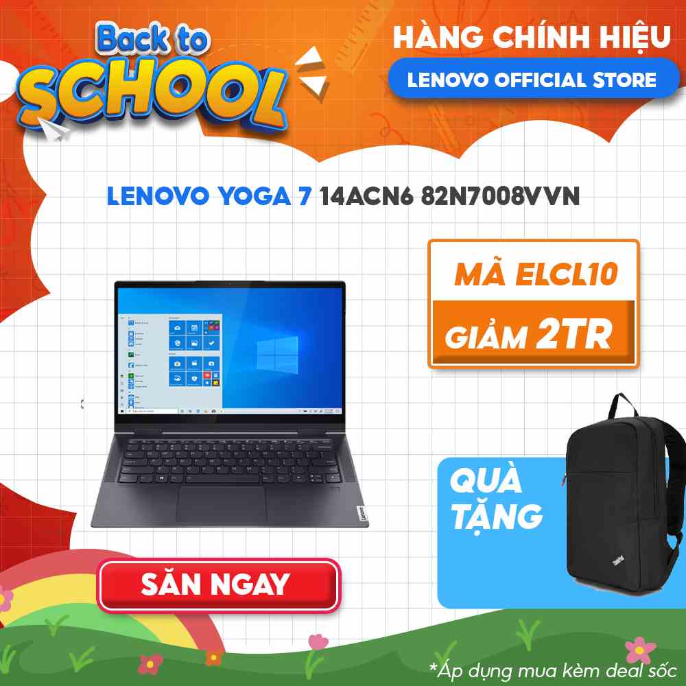 [Mã ELCL77 giảm 12% ] Laptop Lenovo Yoga Slim 7 14ACN6 82N7008VVN R7-5800U | 8GB | 512GB | AMD Radeon Graphics