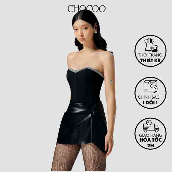 Áo Pieris Corset APIT Chocoo Thiết Kế Chất Liệu Nhung Sớ Gân Cao Cấp