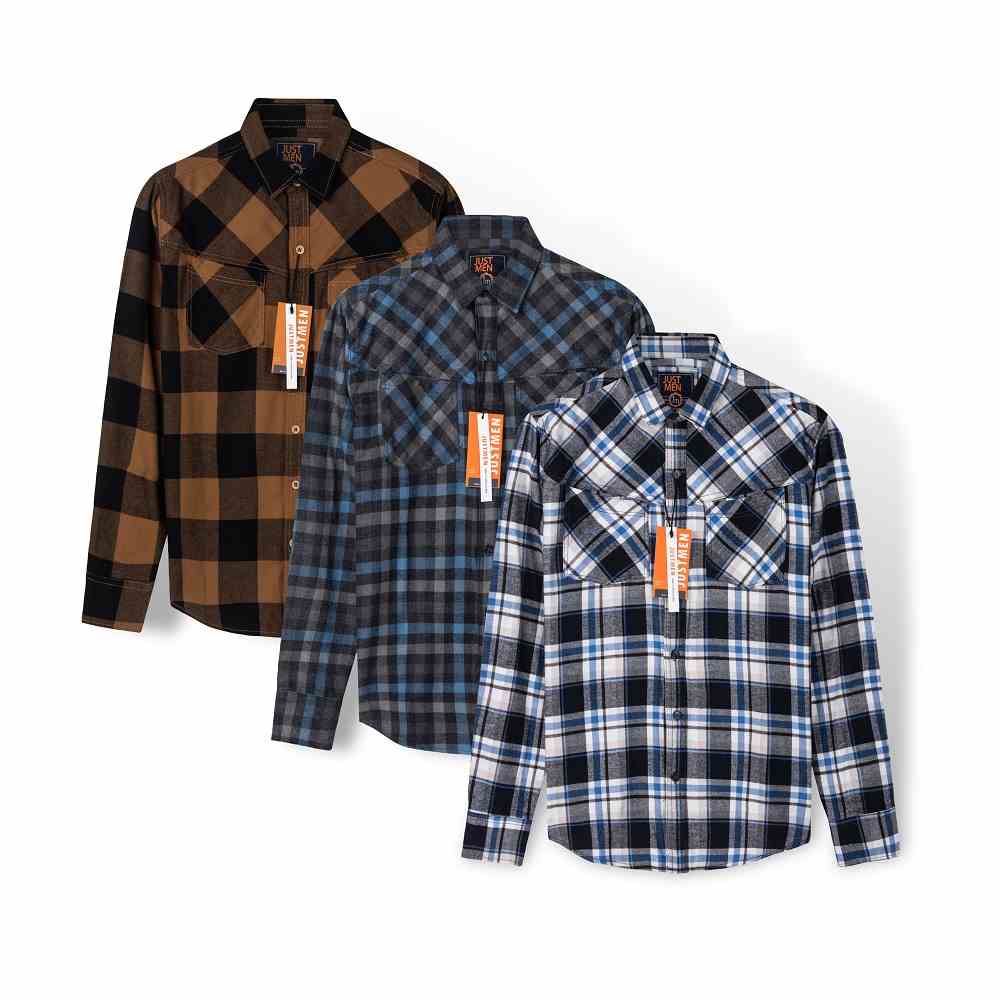 [Mã BMLTA35 giảm đến 35K đơn 99K] Sơ Mi Flannel Just Men 230064