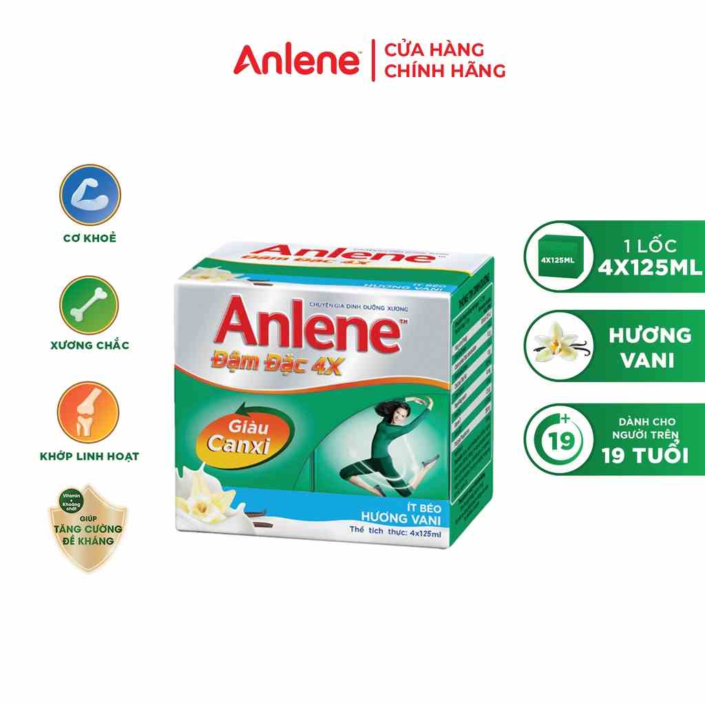 Sữa nước Anlene CONCENTRATE đậm đặc Lốc 4x125ml