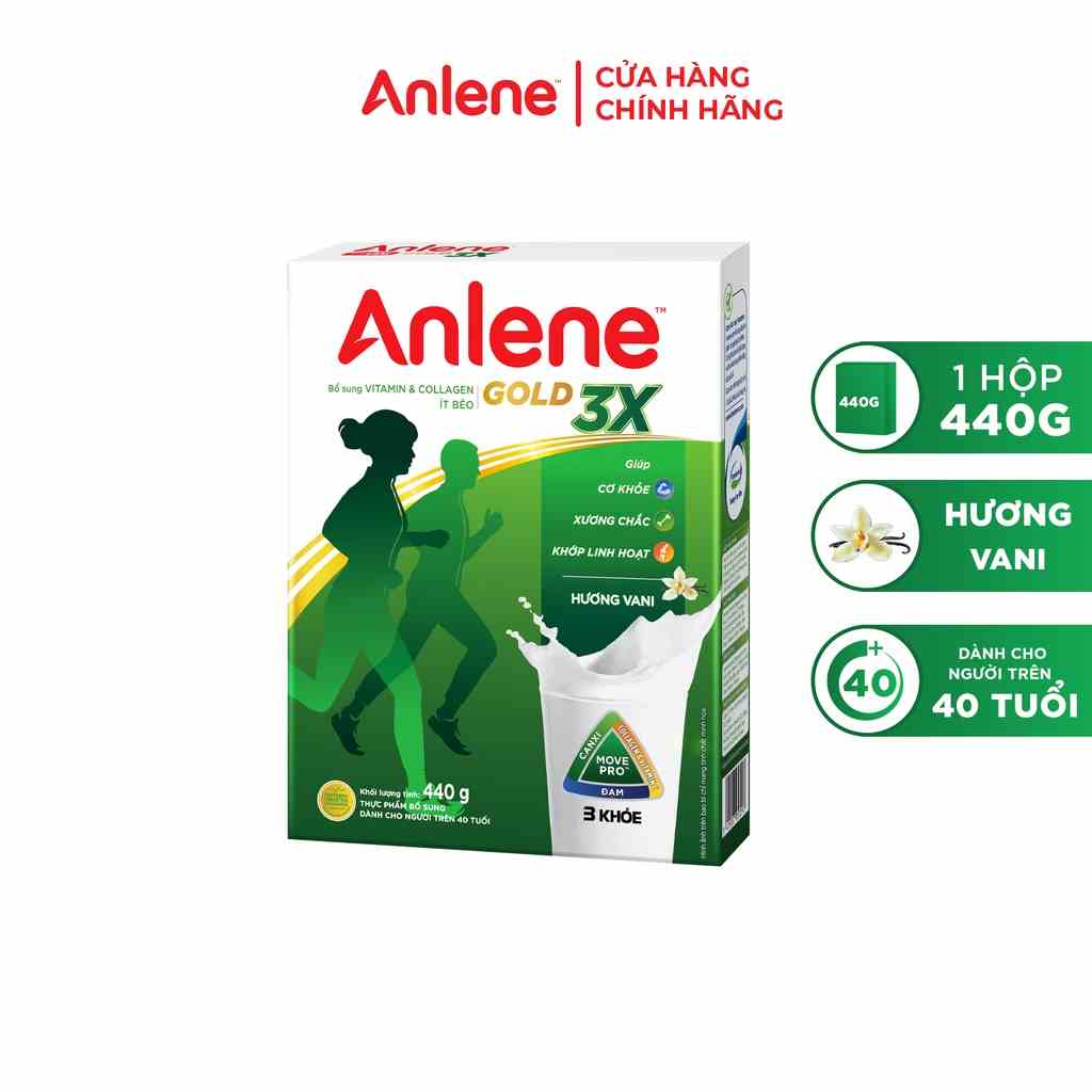 Sữa bột Anlene Gold Movepro Hộp 440g (Vani (trên 40 tuổi))