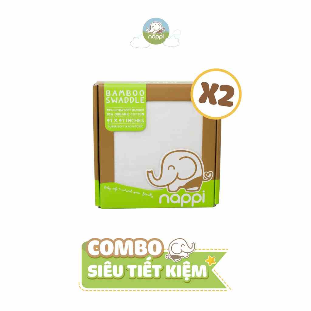 [COMBO SIÊU TIẾT KIỆM] 02 Hộp khăn sợi tre đa năng Nappi 120x120cm