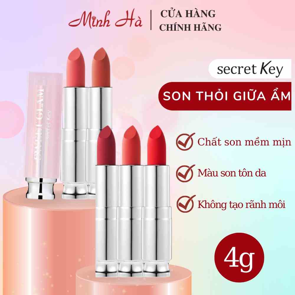 Son lì Secret Key Sweet Glam The Fit Lipstick 3.4g giữ ẩm và giúp môi rạng rỡ