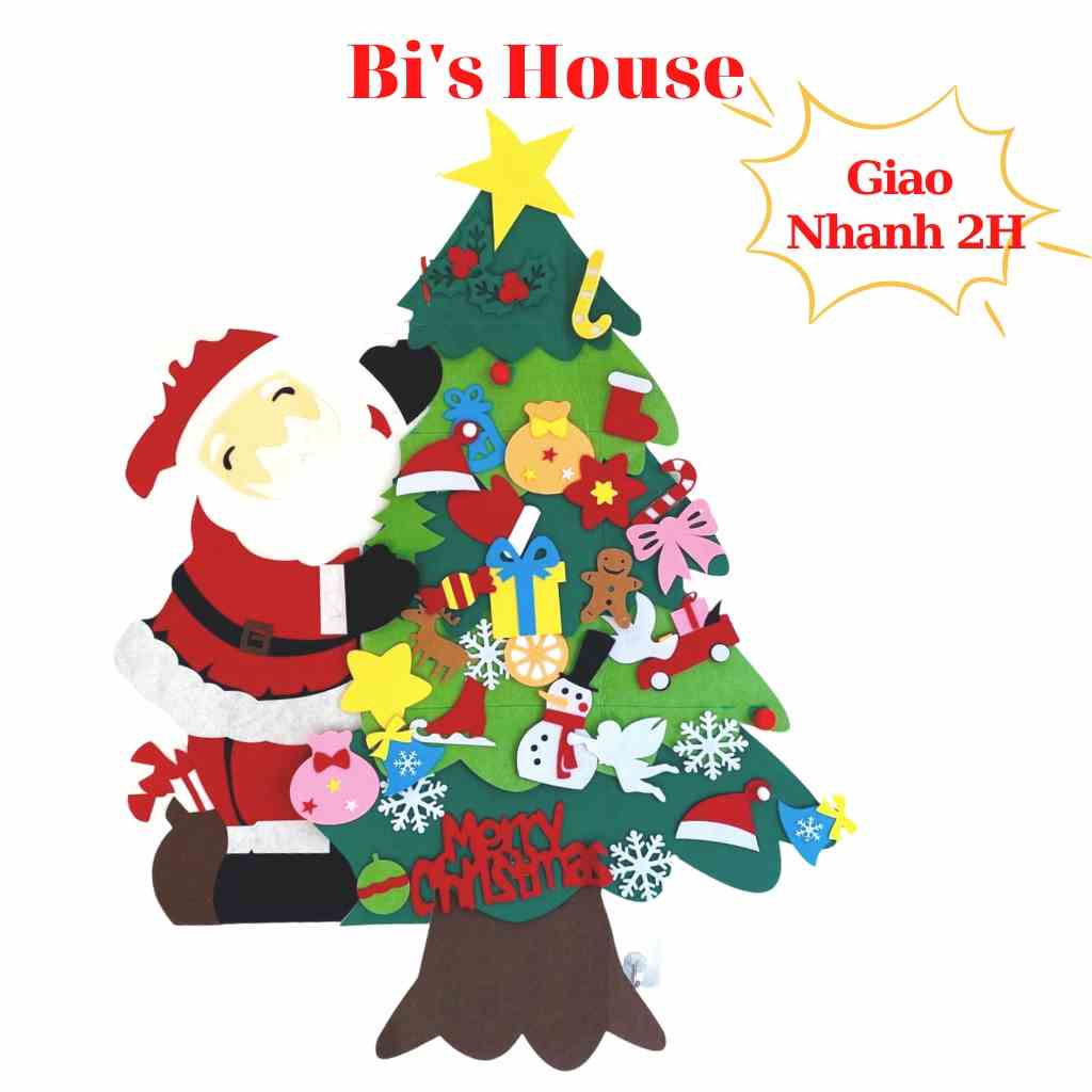 [Mã BMLTB35 giảm đến 35K đơn 99K] Cây thông vải dạ mẫu mới có ông Già Noel