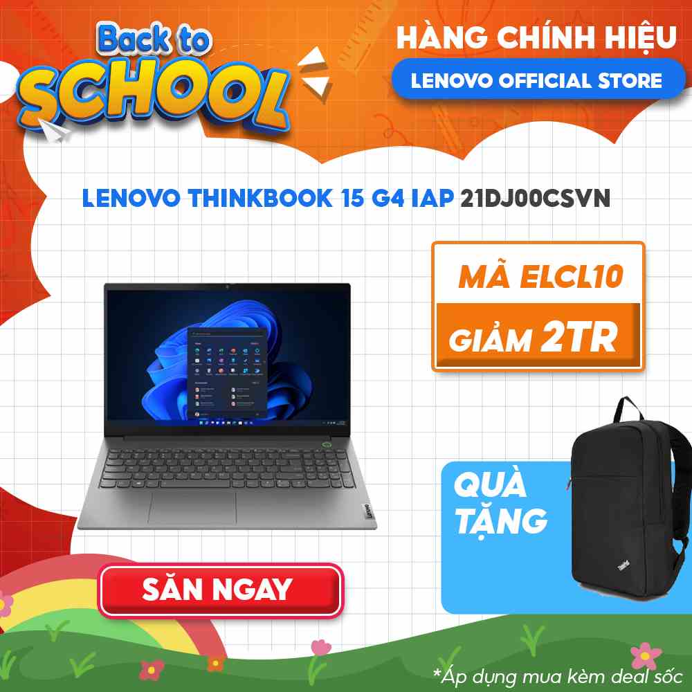 [Mã ELCL12 giảm 12% đơn 10TR] Laptop Lenovo ThinkBook 15 G4 IAP 21DJ00CSVN (i7-1255U | 8GB | 512GB | 15.6 FHD | )