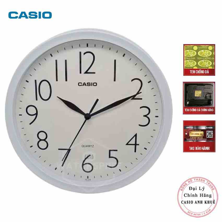 Đồng hồ treo tường Casio IQ-05-7DF trắng ( đường kính 25mm)