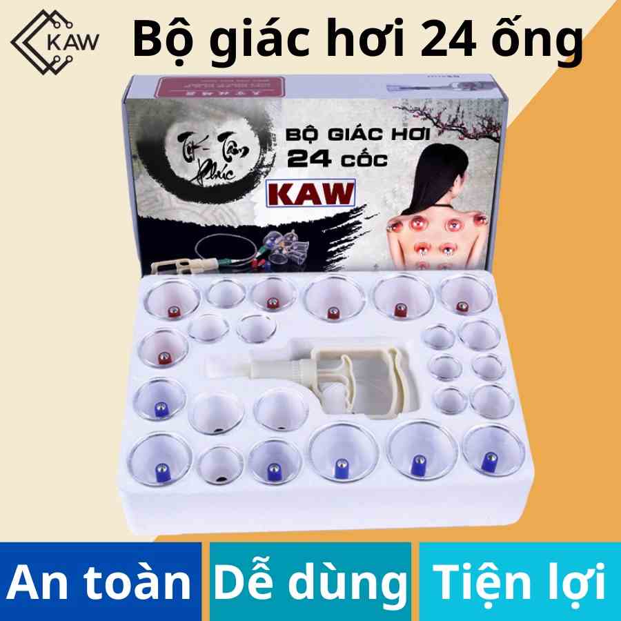 Giác hơi chân không tlc, dụng cụ cạo gió giác hơi cầm tay, bộ giác hơi không dùng lửa 24 ống