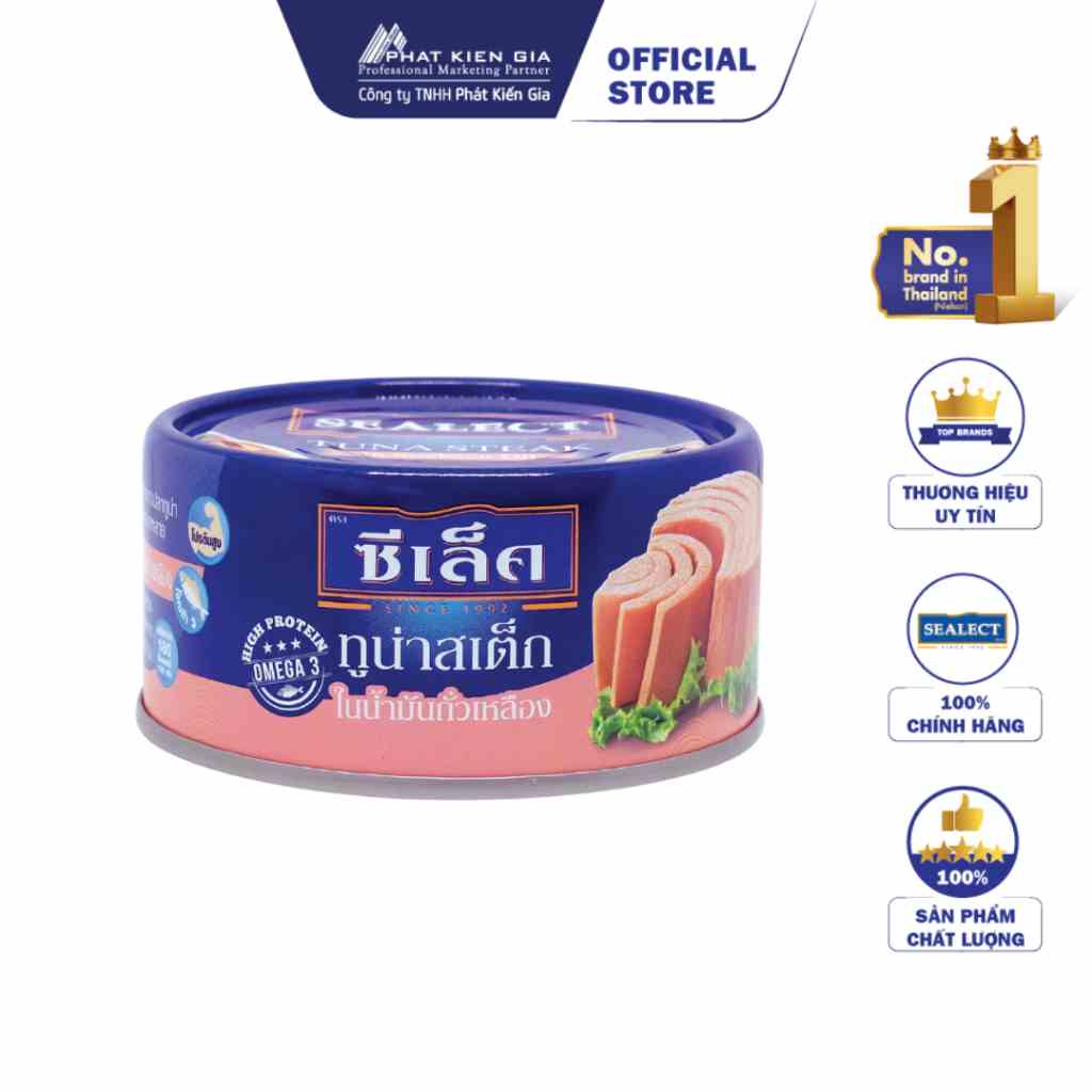 Cá Ngừ Cắt Khúc Ngâm Dầu Đậu Nành Sealect 165g (Thái Lan)