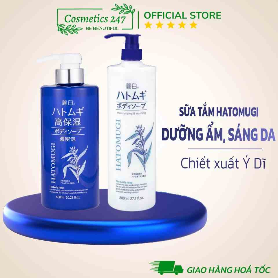 Sữa Tắm Hatomugi Body Soap Nhật Bản Làm Trắng Da, Dưỡng Ẩm 800ML & 600ML