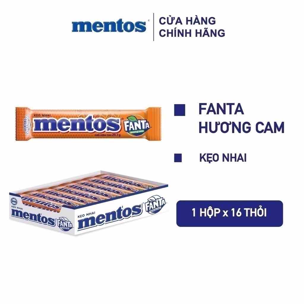 Kẹo nhai Mentos Fanta Hương Cam (Hộp 16 thỏi)