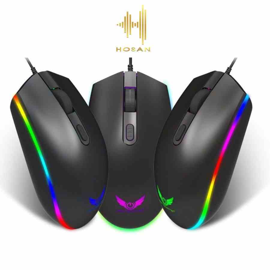 Chuột gaming máy tính HOSAN Zerodate V6 có dây tích hợp đèn Led 7 màu DPI cao ấn tượng