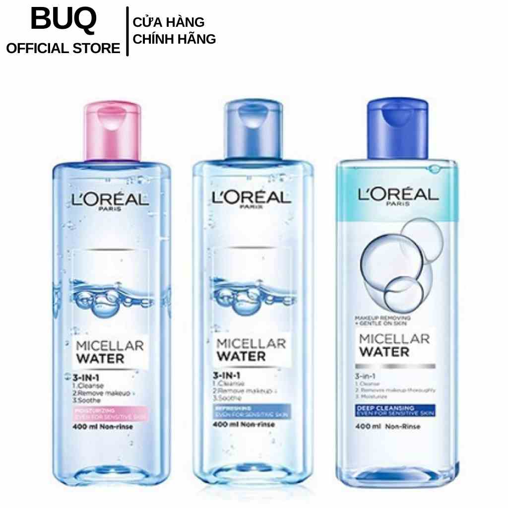 Nước tẩy trang cho mọi loại da LOreal Paris 3-in-1 Micellar Water 400ml