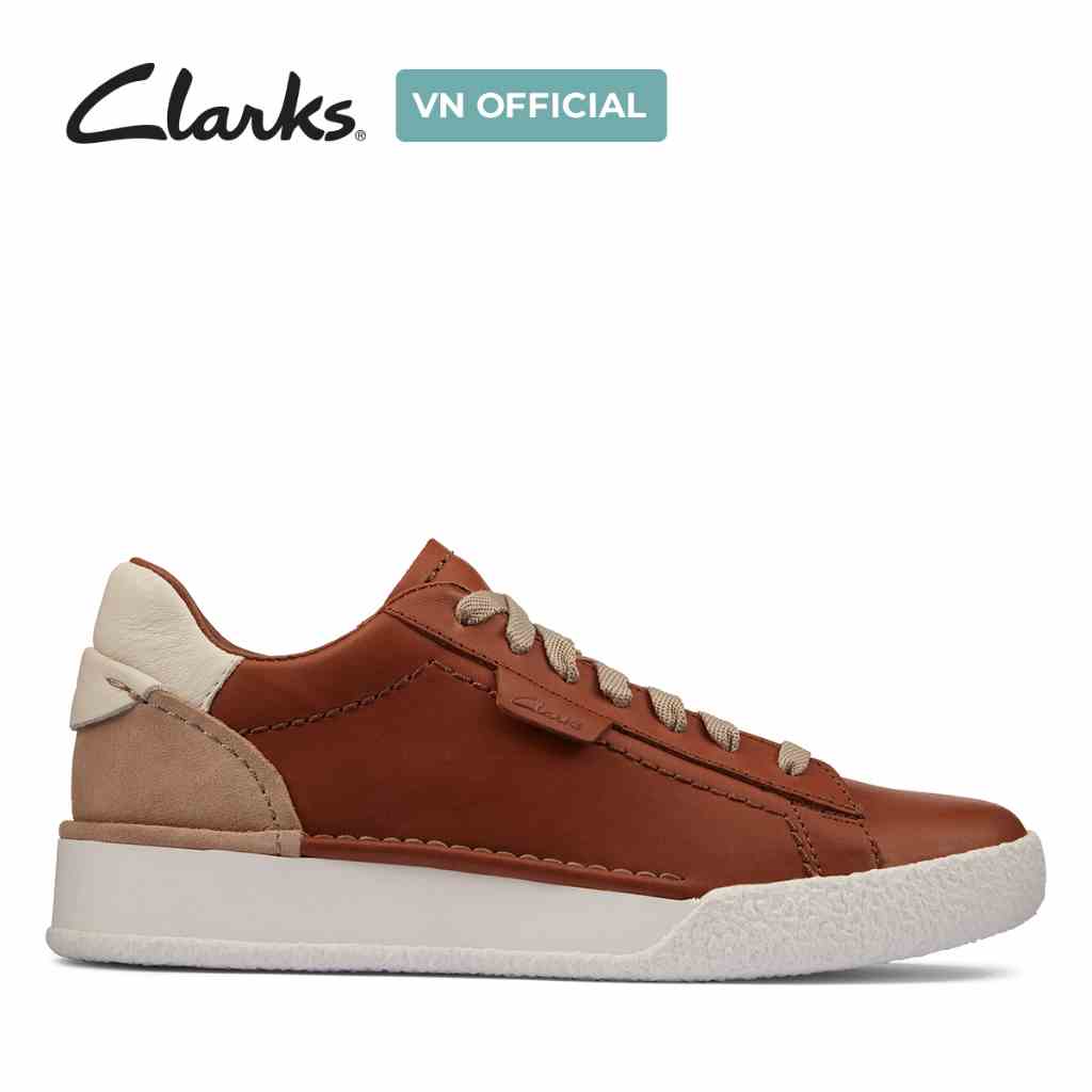 [Mã BMLTA35 giảm đến 35K đơn 99K] Giày Sneaker Da Nữ Clarks Craft Cup Lace màu Nâu