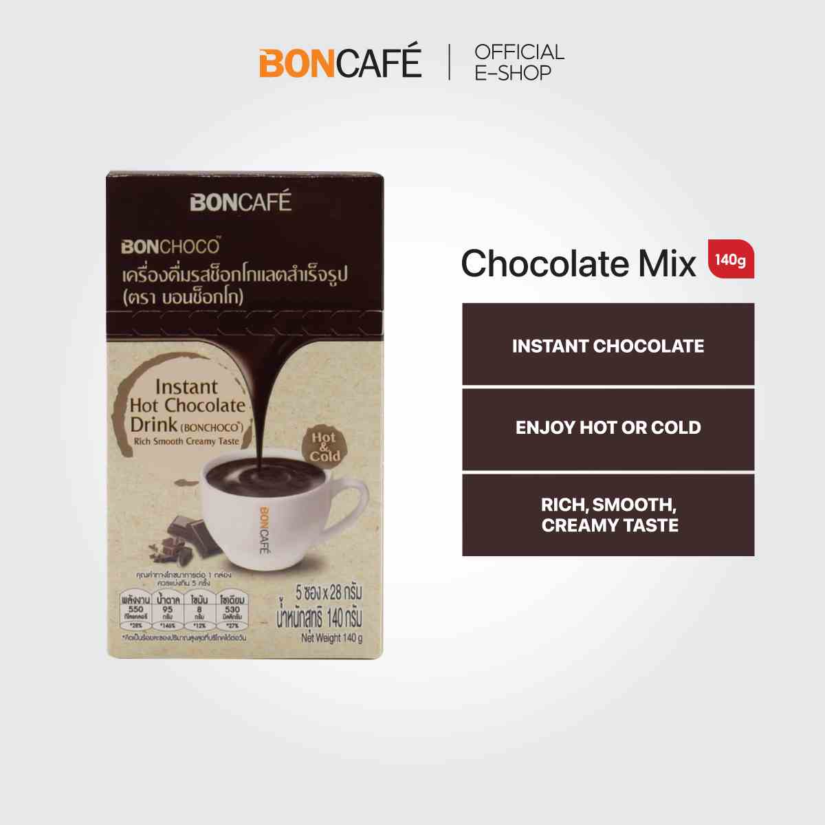 [Mã BMLTB35 giảm đến 35K đơn 99K] Bột socola hòa tan Bonchoco 140g/hộp - Food2-Bonchoco