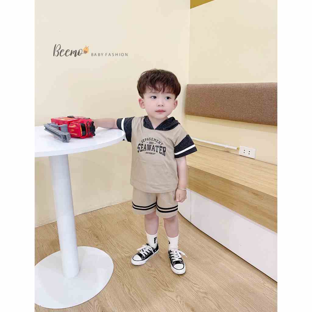 Bộ quần áo hoodie Seawater cho bé trai Beemo,Chất liệu cotton mềm,mát vô cùng,Phong cách hiphop khỏe khoắn B306