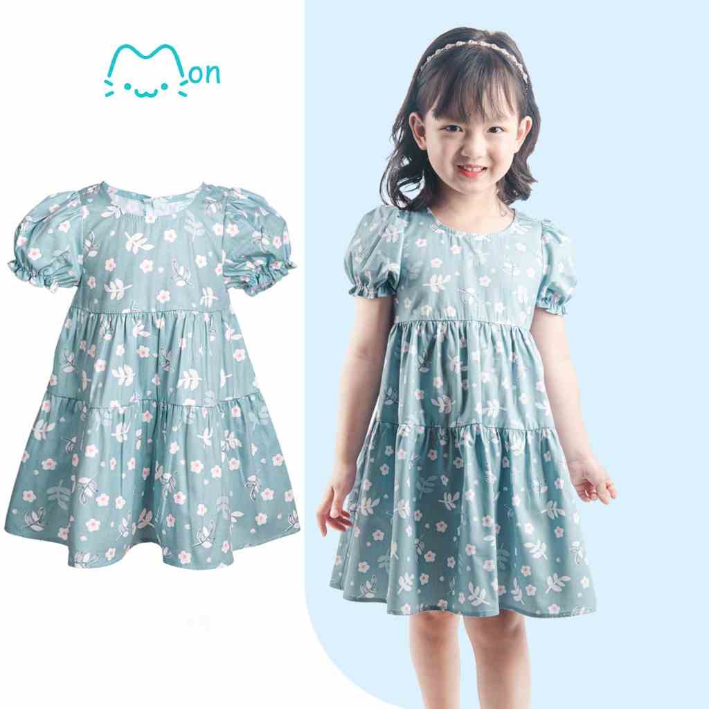 Đầm babydoll họa tiết xinh xắn cho bé gái từ 2 đến 6 tuổi Monbabies V2TG23S013