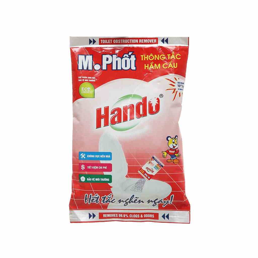 [Mã BMLT100 giảm đến 100K đơn 499K] Gói bột thông tắc hầm cầu M.phốt bột Hando 215g