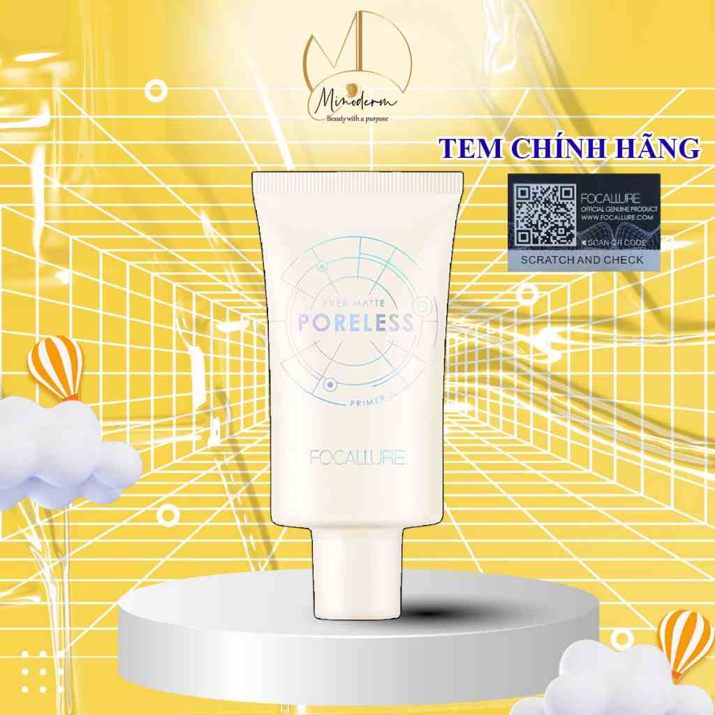 Kem lót Focallure dạng gel trong suốt, kiềm dầu, làm mờ lỗ chân lông to, làm sáng da dưỡng ẩm 5g, 20g FA-268